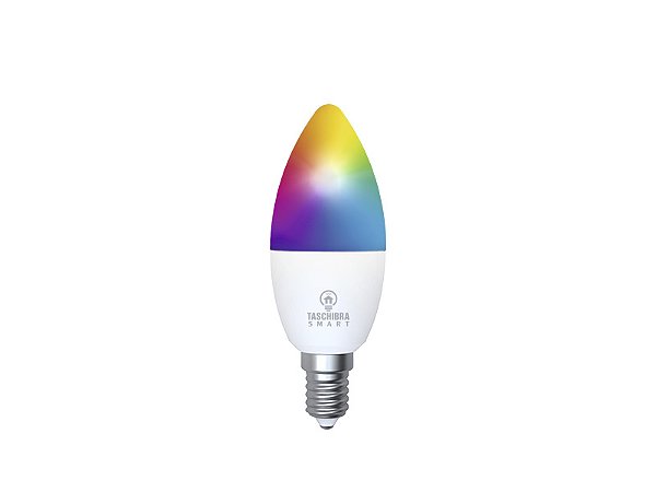 Smart lampada wi-fi led taschibra 6w vela rgb/