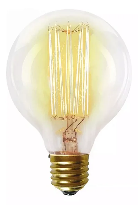Lâmpada filamento de carbono taschibra g80 40w 220v/