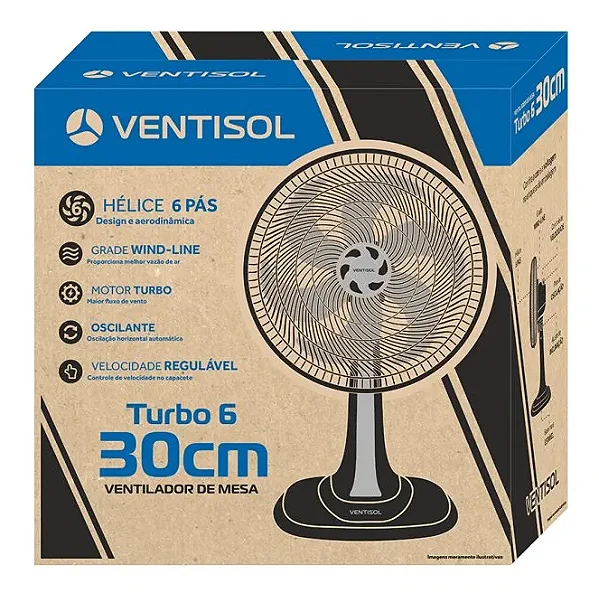 Ventilador de mesa Ventisol 30 cm turbo 6 pas