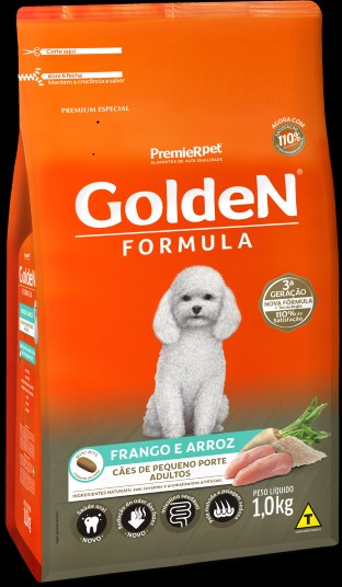 Ração Golden Fórmula Mini Bits para Cães Adultos de Pequeno Porte Frango e Arroz 1Kg