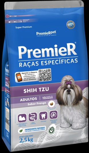 Ração PremieR Raças Específicas Shih Tzu para Cães Adultos Frango 2,5Kg