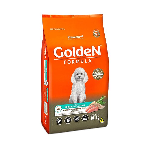 Ração Golden Fórmula Mini Bits para Cães Adultos de Pequeno Porte Frango e Arroz 10,1Kg