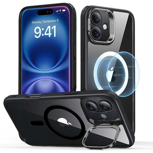 Capa Para iPhone 16 (6.1) ESR MagSafe Suporte - Preto-Fosco