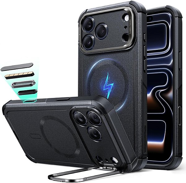 Capa ESR Cyber Magsafe Suporte Para iPhone 17 Pro Max - Preto