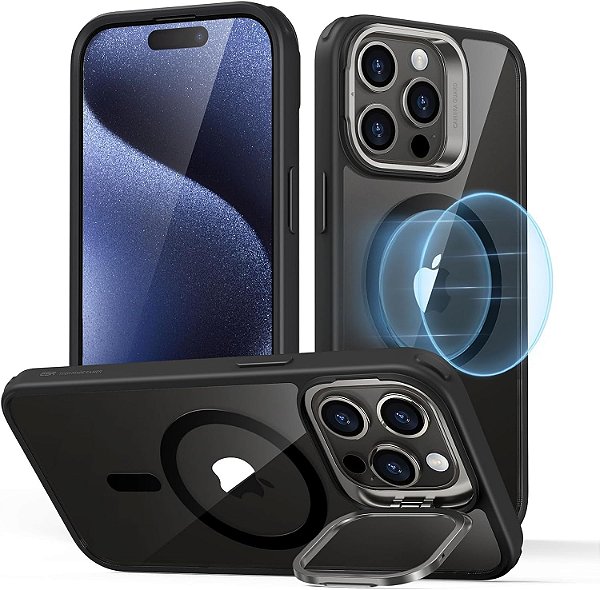 Capa Para iPhone 15 Pro ESR MagSafe Com Suprte - Preto-Clear