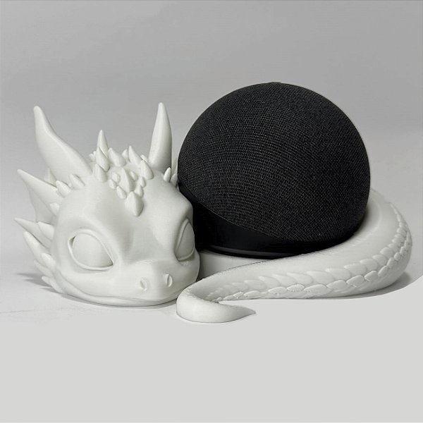 Suporte Para Echo Dot 4ª e 5ª Geração, Dragão - Branco