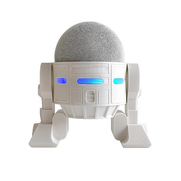 Suporte para Echo Dot 4ª e 5ª Geração, Design Droid, Branco