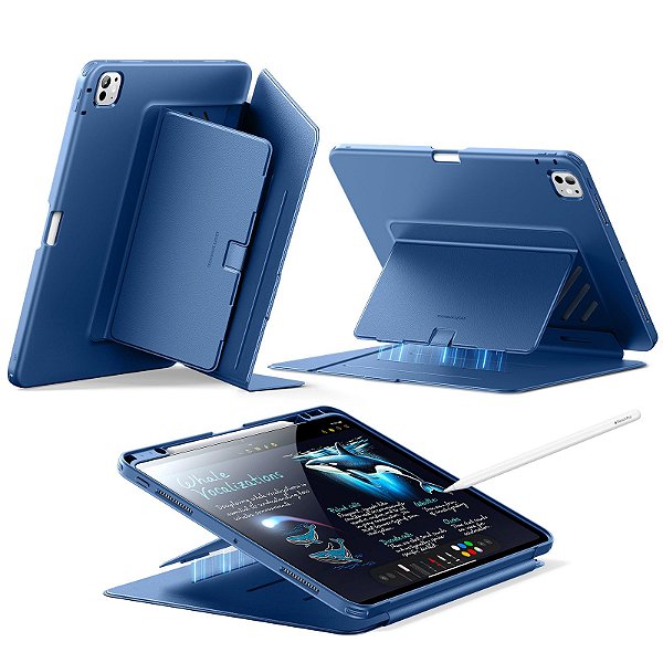 Capa ESR Para iPad Pro 13 M5/M4 2025/2024 Suporte 360 Hybrid-Azul