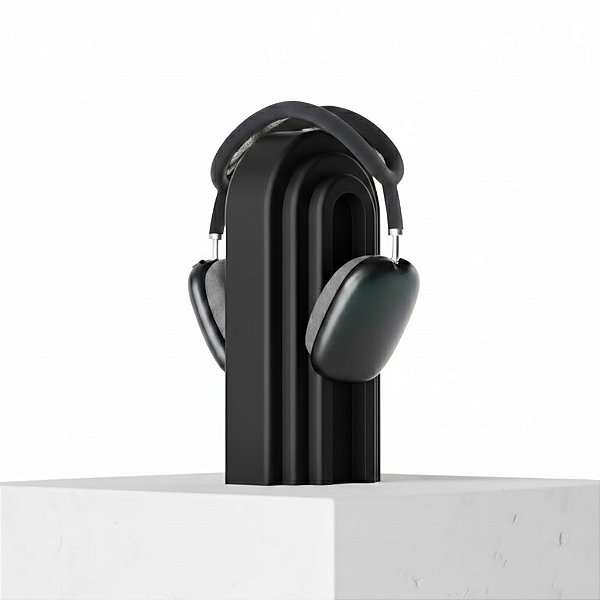 Suporte para Fone de Ouvido de Mesa Minimalista – Preto