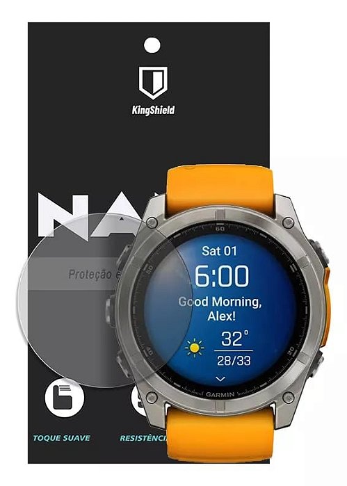 Película Para Garmin Fenix 8 47mm (Solar) Kingshield Nano Vidro - Clear