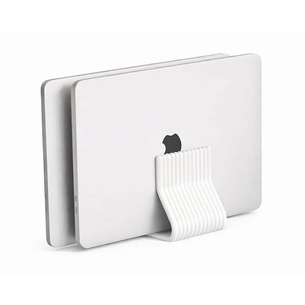 Suporte Vertical de Mesa Notebook e Macbook, Duplo 20mm/16mm, Branco
