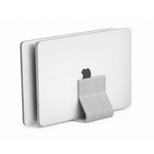 Suporte Vertical de Mesa Notebook e Macbook, Duplo 20mm/16mm, Cinza