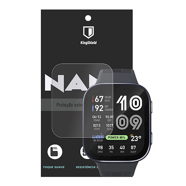Película Para Amazfit Bip Max Kingshield Nano Vidro - Clear