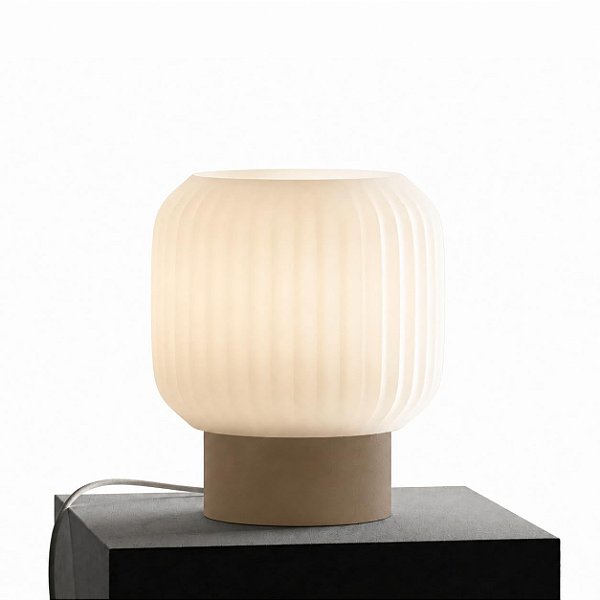 Luminária Abajur de mesa, quarto, Estilo Cogumelo - Base Cappuccino