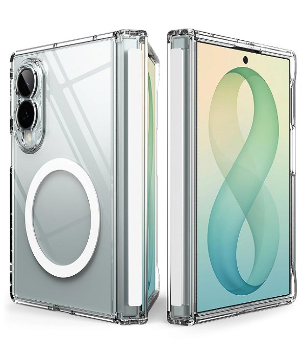 Capa Capinha Ringke Fusion Flap Magsafe Para Galaxy Z Fold 8 - Clear