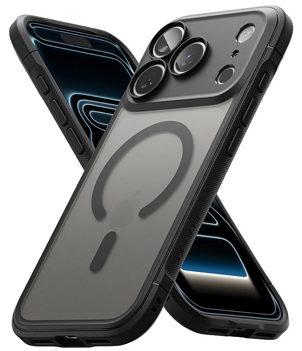 Capa Ringke Fusion Bold Magsafe Para iPhone 18 Pro Max/17 Pro Max-Preto-Fume