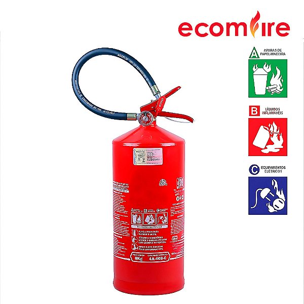 Extintor de pó quimico 8 kg ABC - 4A 30BC