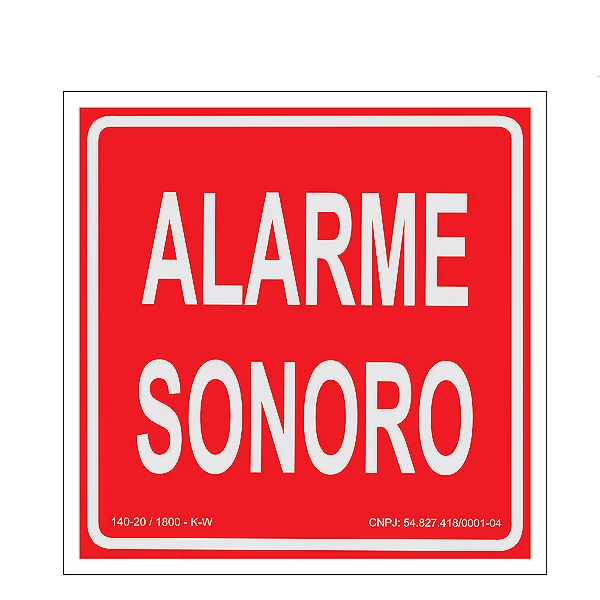 Placa de Sinalização - Alarme Sonoro E1