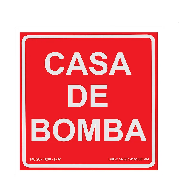 Placa De Sinalização - Casa de bomba