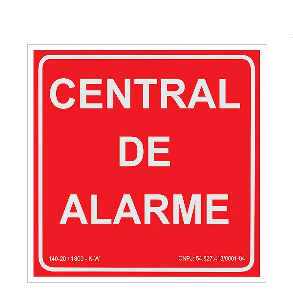 Placa De Sinalização - Central Alarme
