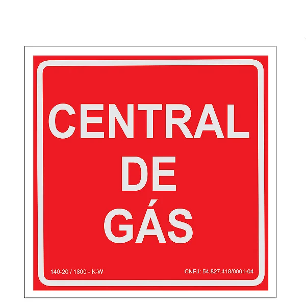 Placa De Sinalização - Central de Gás