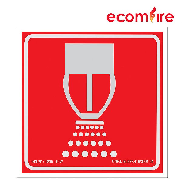 Placa De Sinalização - Chuveiros Automáticos -Sprinklers E10