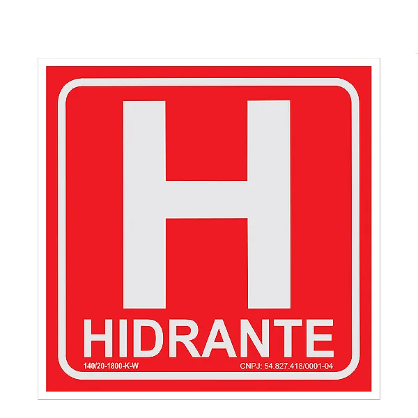 Placa De Sinalização - Hidrante E7