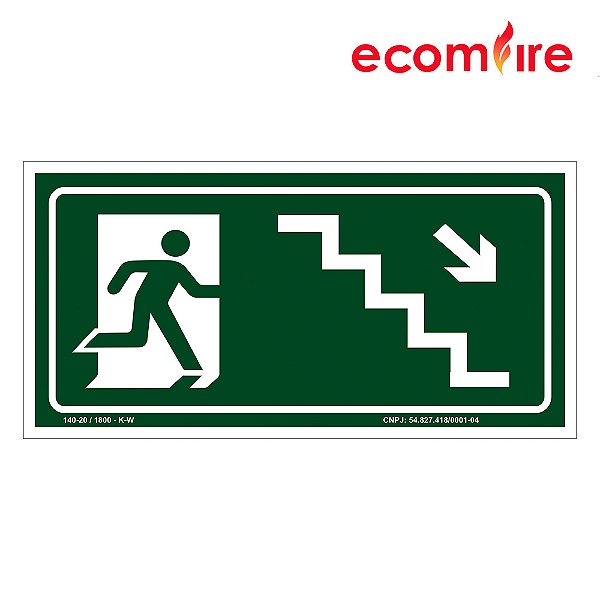 Placa De Sinalização - Escada Desce Direita - S8