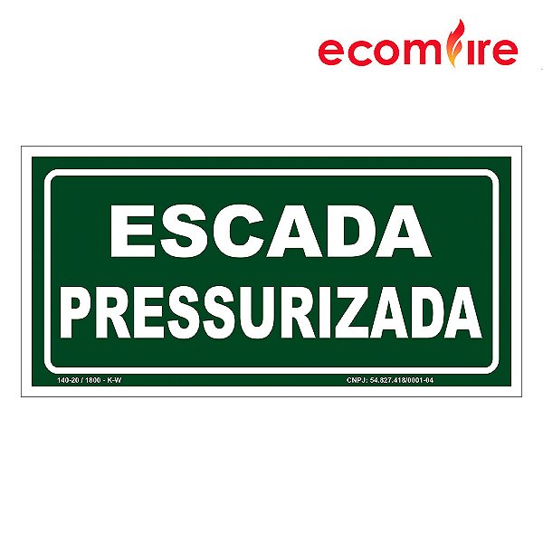 Placa de Sinalização - Escada Pressurizada S2
