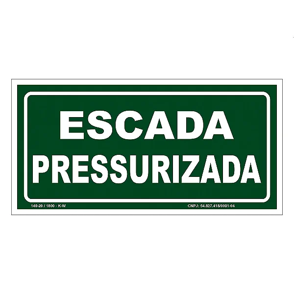 Placa de Sinalização - Escada Pressurizada S2