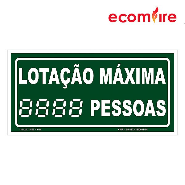 Placa De Sinalização - Lotação Maxima - M2