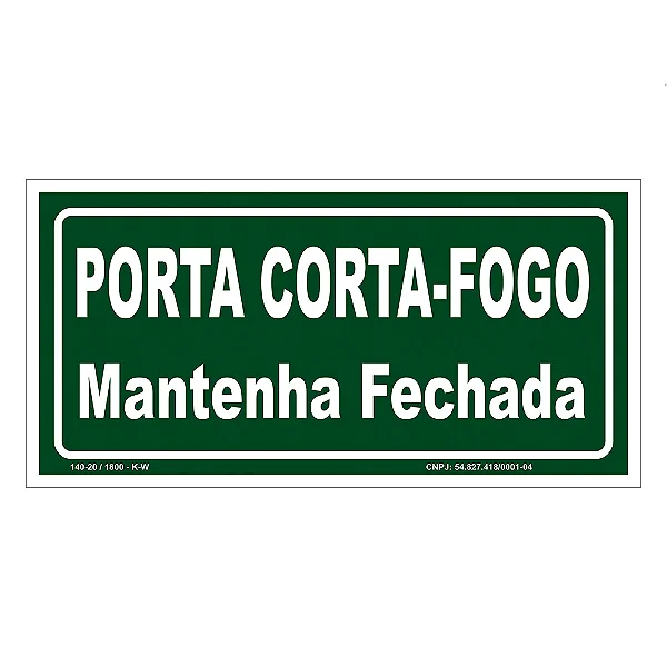 Placa De Sinalização - Porta Corta Fogo M4