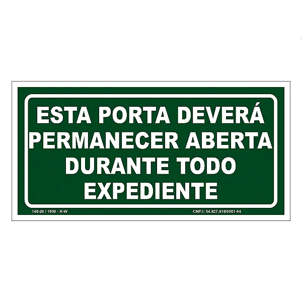 Placa De Sinalização - Portas Abertas