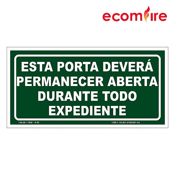Placa De Sinalização - Portas Abertas