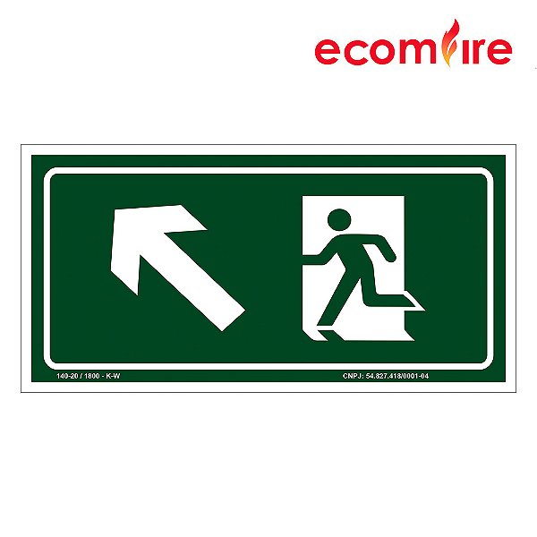 Placa De Sinalização - Rota de Saída - Seta Acima á Esquerda - S7E