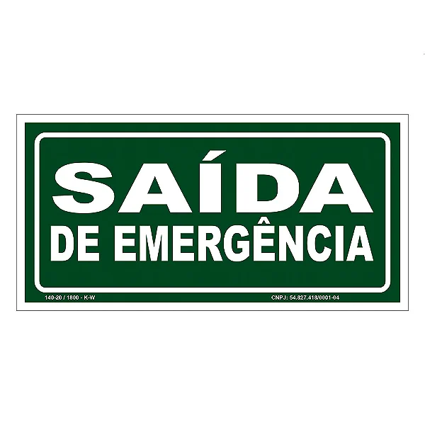 Placa De Sinalização - Saída de Emergência - S22