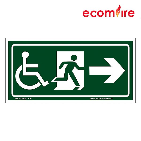 Placa De Sinalização - Saída Deficientes - Direita - S15