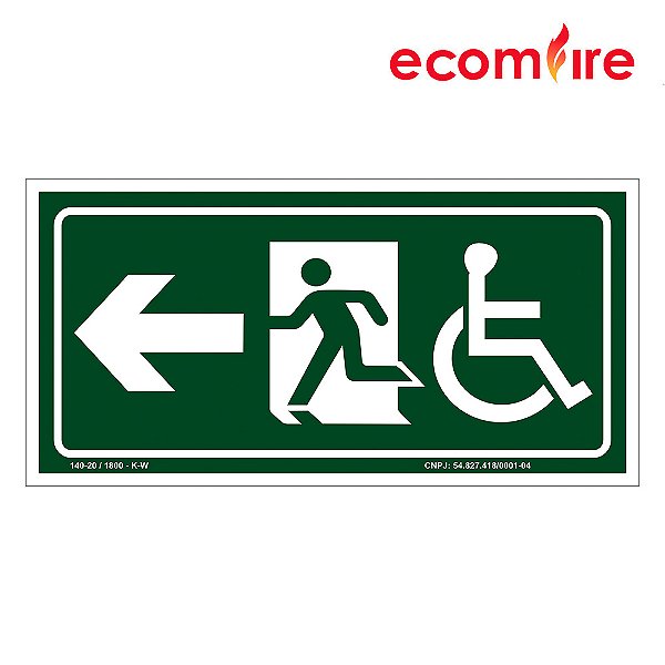 Placa De Sinalização - Saída Deficientes - Esquerda - S15