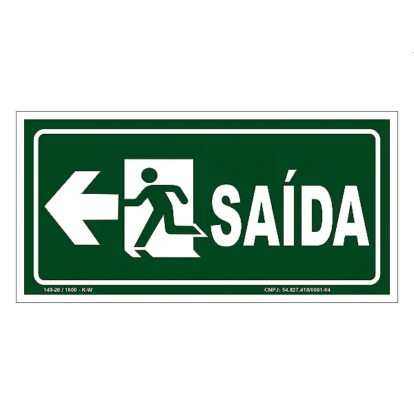Placa de Sinalização - SaÍda Esquerda S13