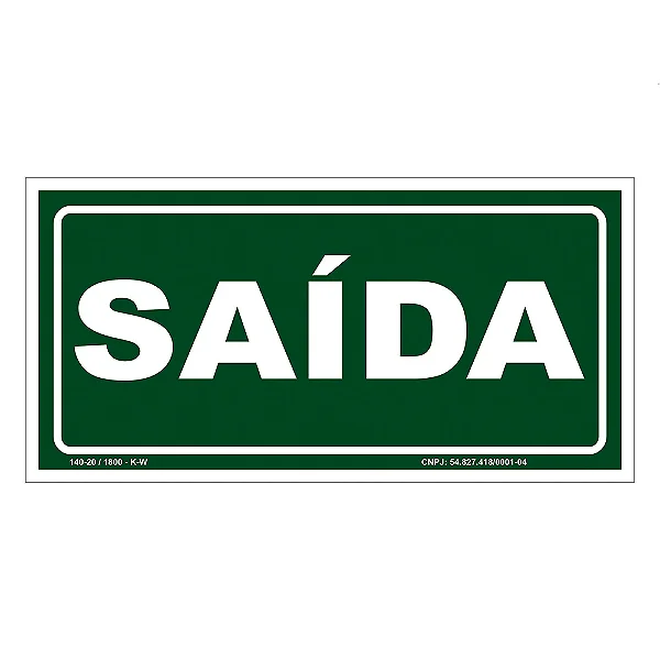 Placa De Sinalização - Saída - S12
