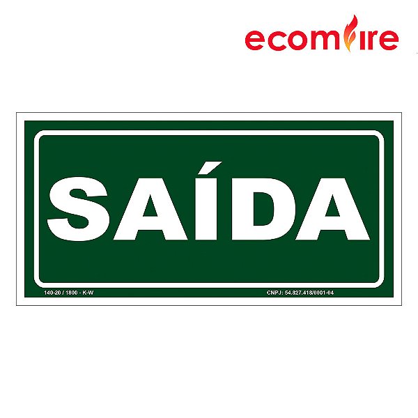 Placa De Sinalização - Saída - S12