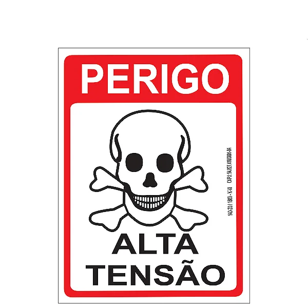 Placa De Sinalização - Perigo Alta Tensão