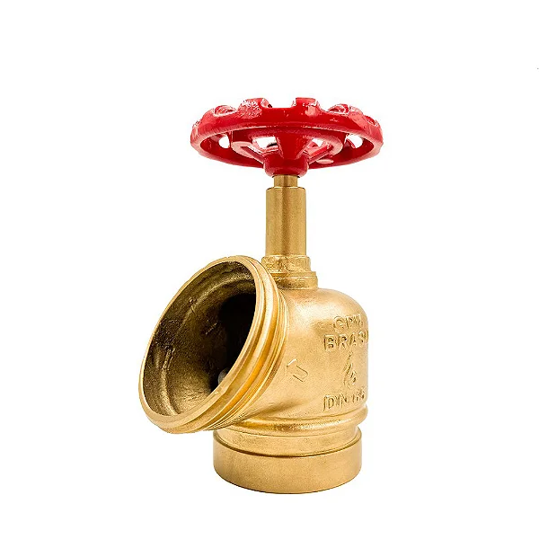 Registro Globo Hidrante Latão 2.1/2” 45° PN16 GROOVED 73MM