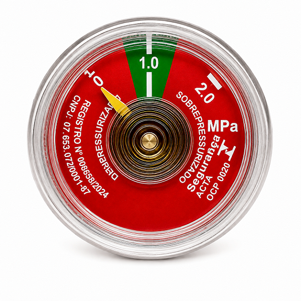 Manômetro Indicador de Pressão 1.0 MPA Base Aço Inox