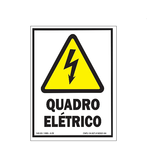 Placa De Sinalização - Quadro Elétrico