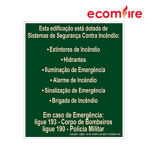 Placa De Sinalização - Sistemas de Seguranças - M1-A