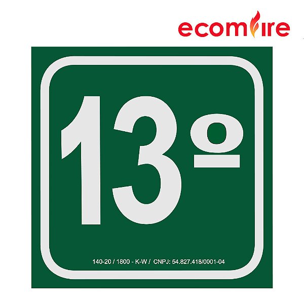 Placa de Sinalização - 13º Andar