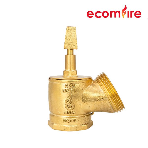 Válvula Globo Industrial 45º PN 16 2.1/2” 11BSP x 5FPP em Latão com Recalque