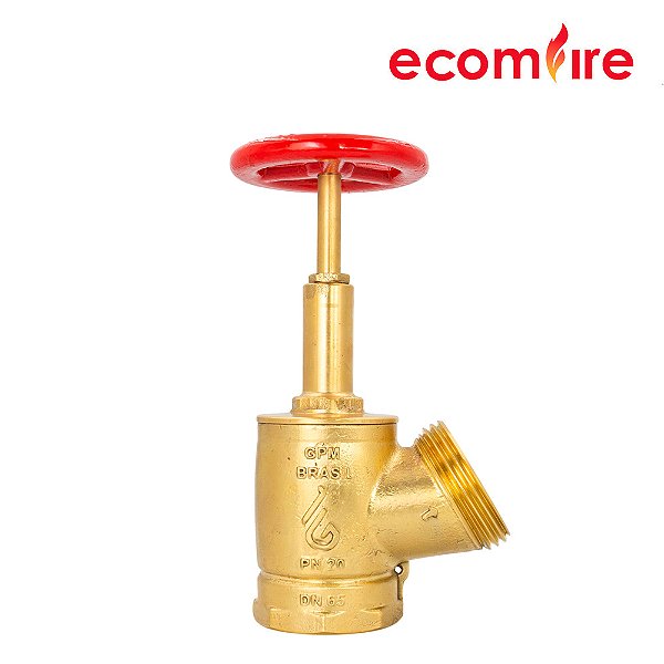 Registro Globo Industrial 45º PN 20 2.1/2” 11BSP x 5FPP em Latão com Volante de 117mm