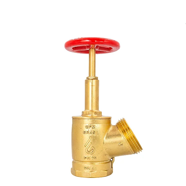 Registro Globo Industrial 45º PN 20 2.1/2” 11BSP x 5FPP em Latão com Volante de 117mm